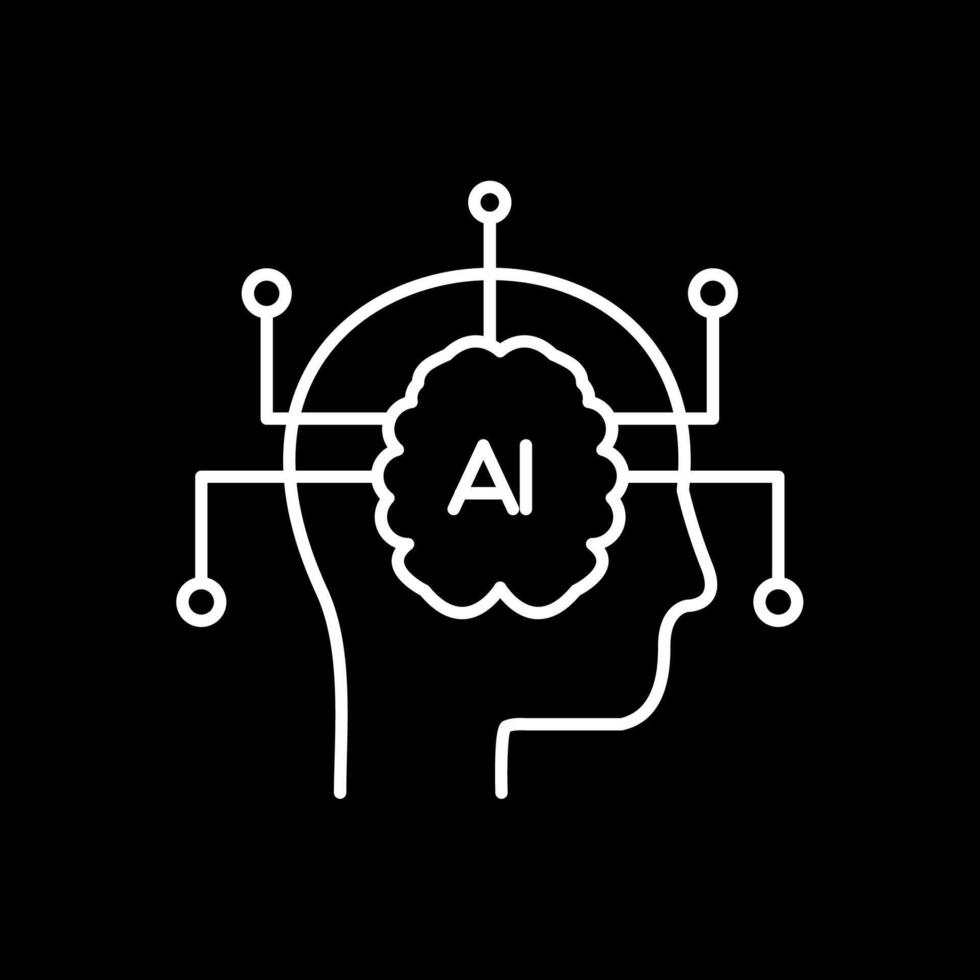 kunstmatig intelligentie- lijn omgekeerd icoon vector