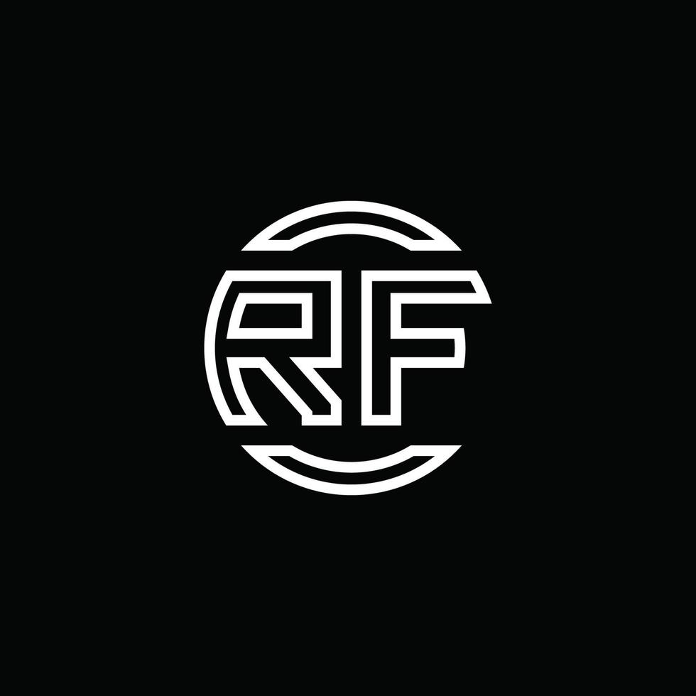 rf logo monogram met negatieve ruimte cirkel afgeronde ontwerpsjabloon vector