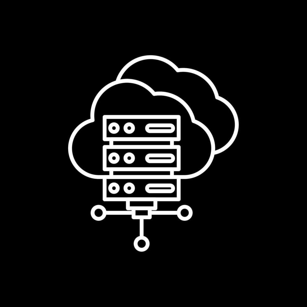 cloud computing lijn omgekeerd pictogram vector