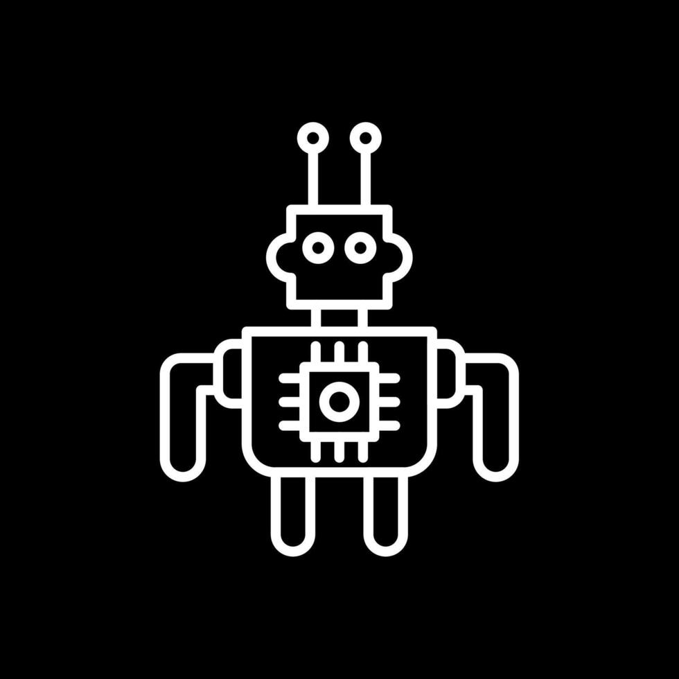 robot lijn omgekeerd pictogram vector