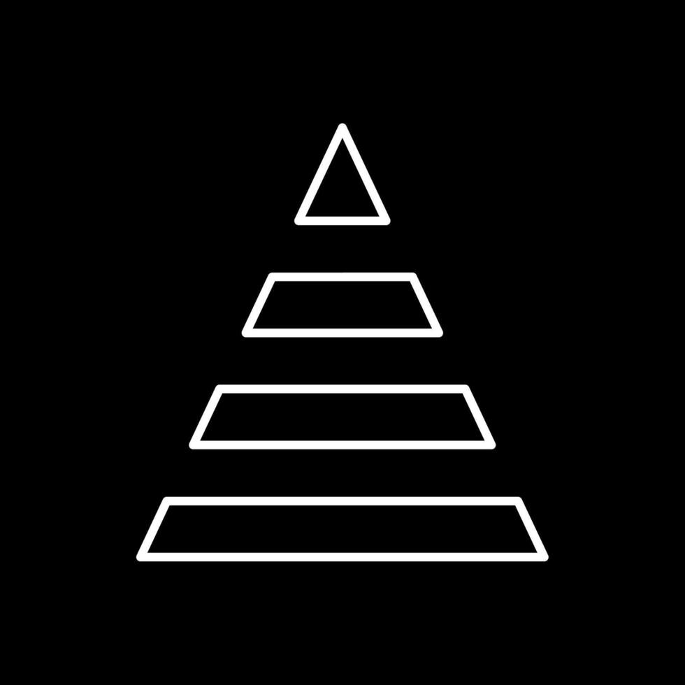 piramide lijn omgekeerd pictogram vector