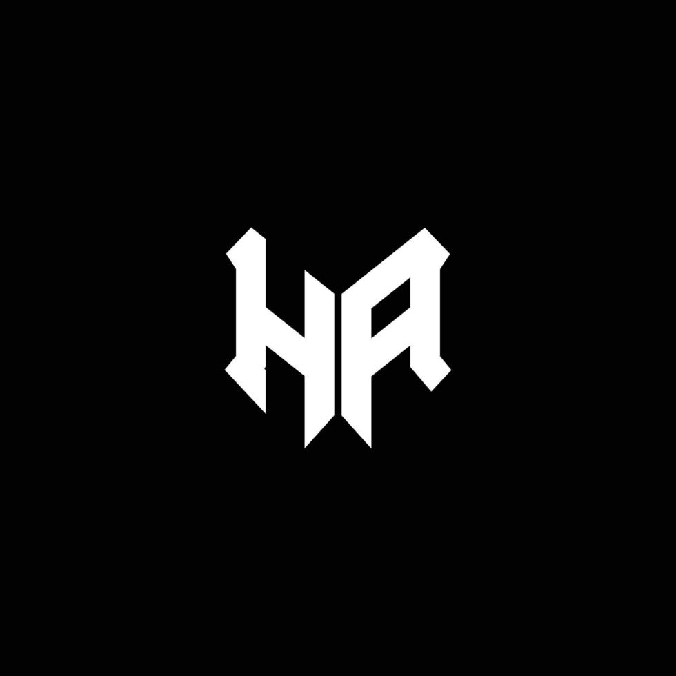 ha logo monogram met schildvorm ontwerpsjabloon vector