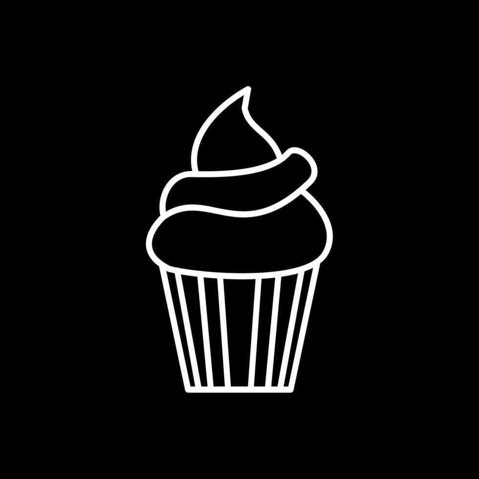 cupcake lijn omgekeerd pictogram vector