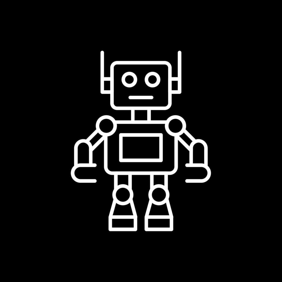 robot lijn omgekeerd pictogram vector