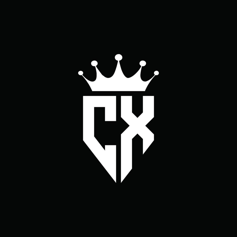 cx logo monogram embleem stijl met kroonvorm ontwerpsjabloon vector