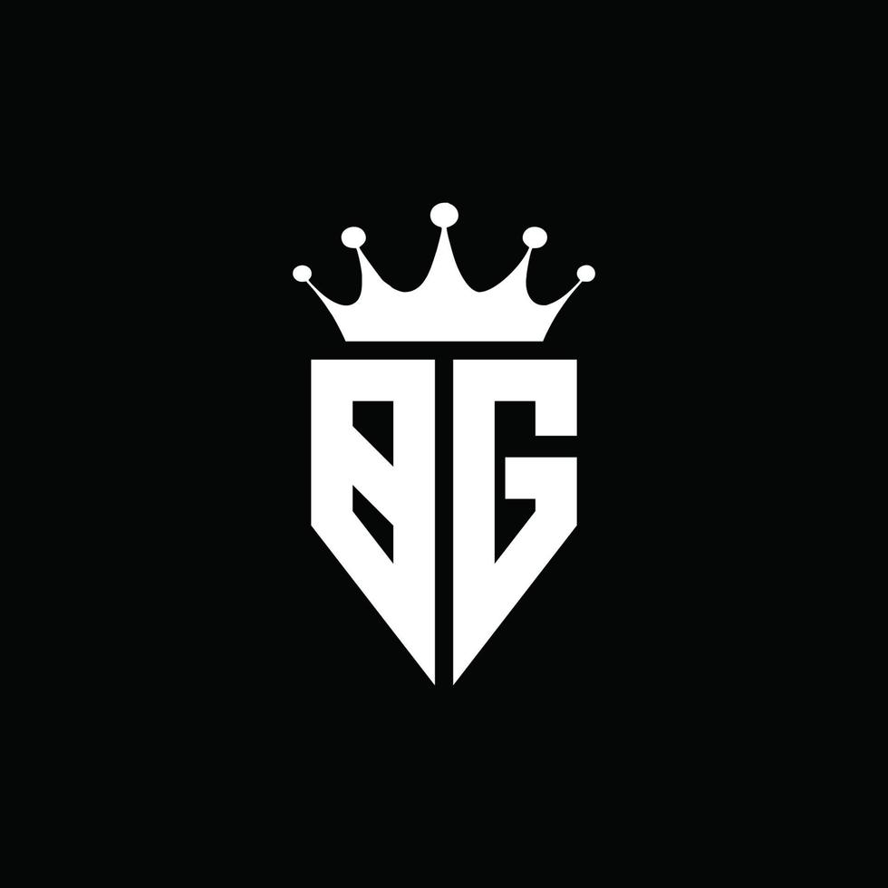 bg logo monogram embleem stijl met kroonvorm ontwerpsjabloon vector
