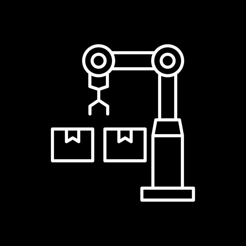 industrieel robot lijn omgekeerd icoon vector