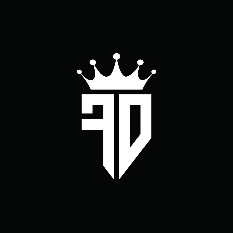 fd logo monogram embleem stijl met kroonvorm ontwerpsjabloon vector