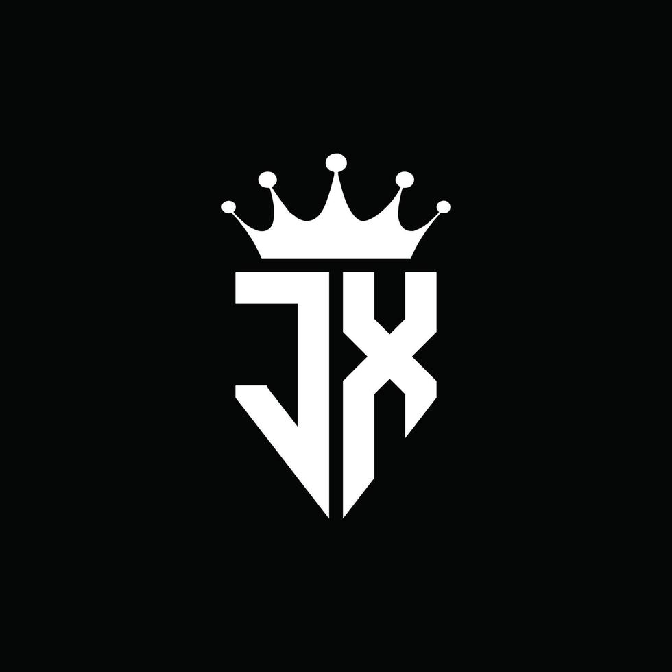 jx logo monogram embleem stijl met kroonvorm ontwerpsjabloon vector