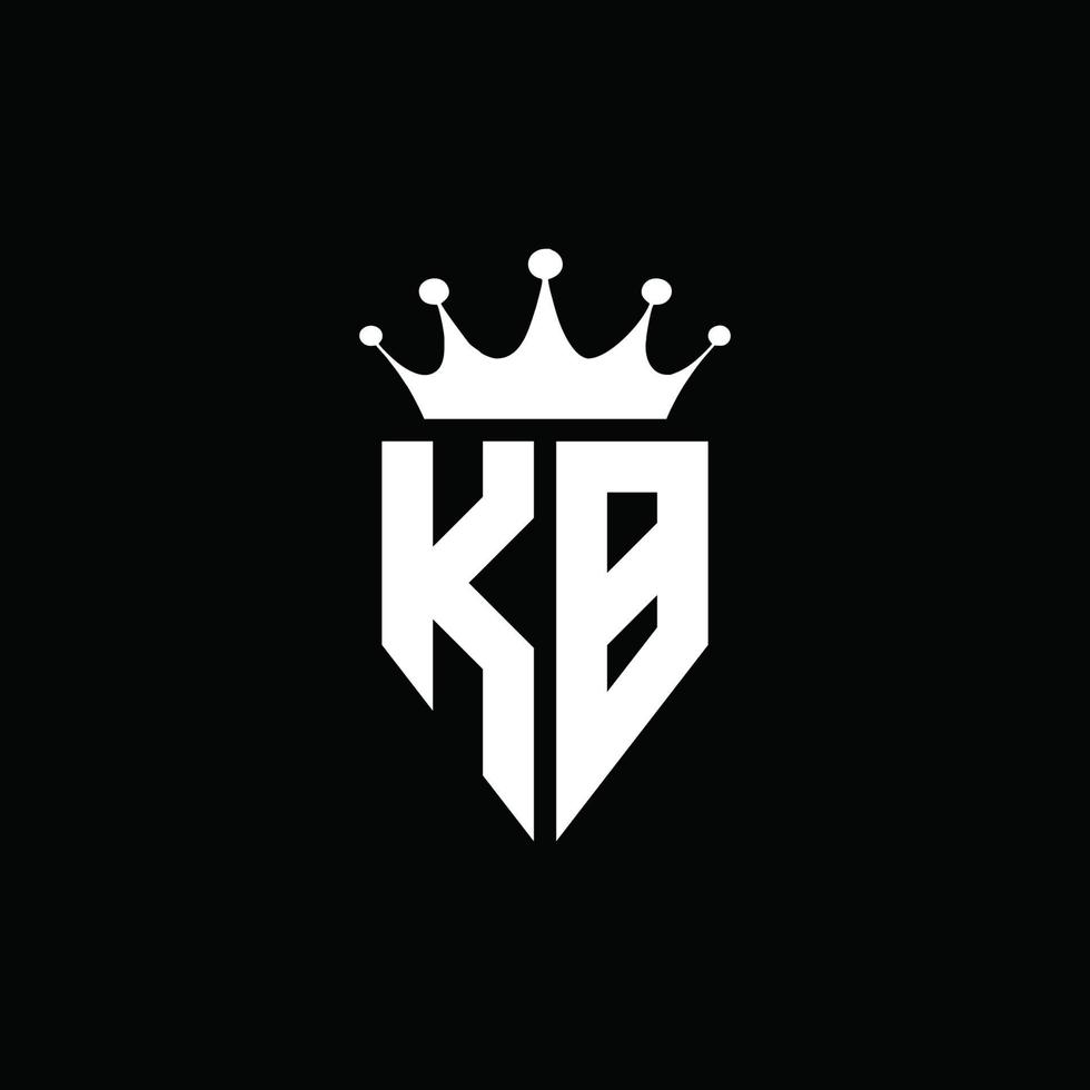 kb logo monogram embleem stijl met kroonvorm ontwerpsjabloon vector