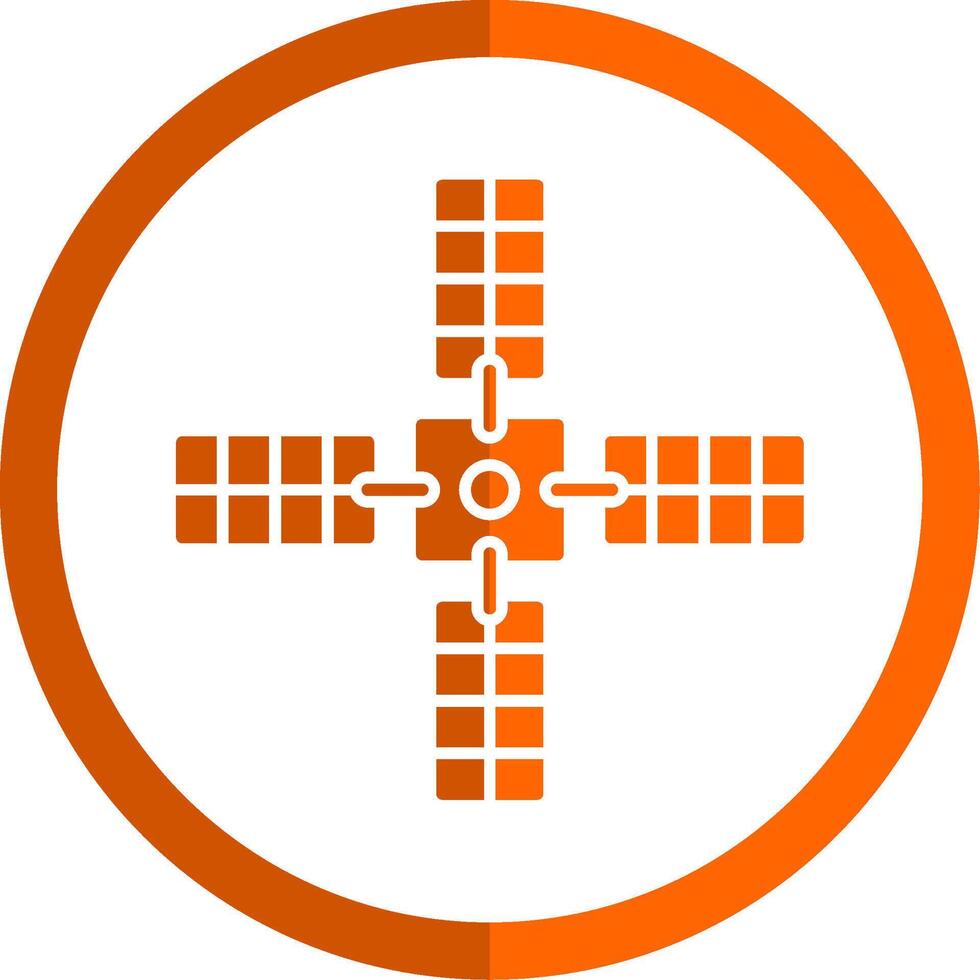 groot satelliet glyph oranje cirkel icoon vector