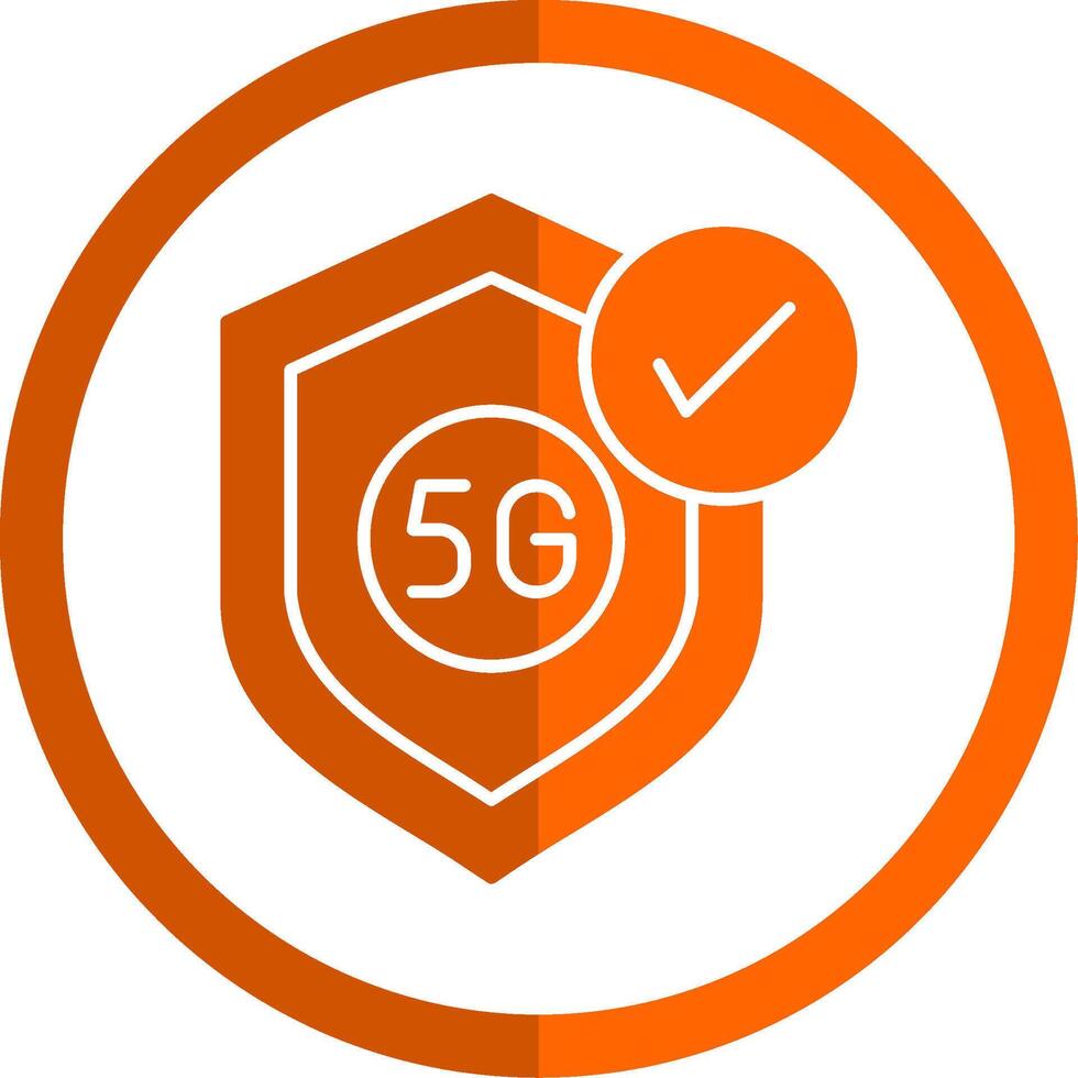 beveiligen glyph oranje cirkel icoon vector