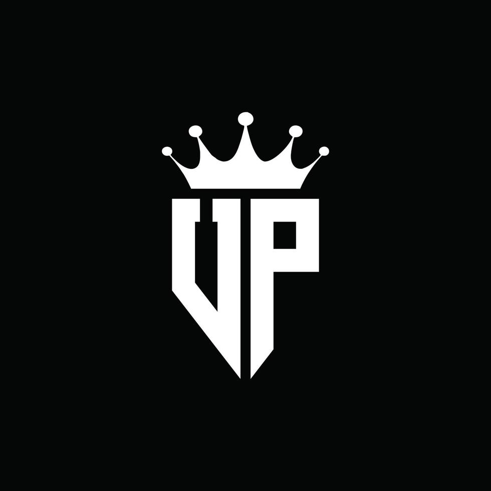 up logo monogram embleem stijl met kroonvorm ontwerpsjabloon vector