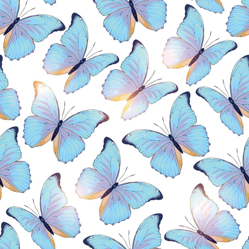 naadloos patroon met hoog gedetailleerd keerkring vlinder vector