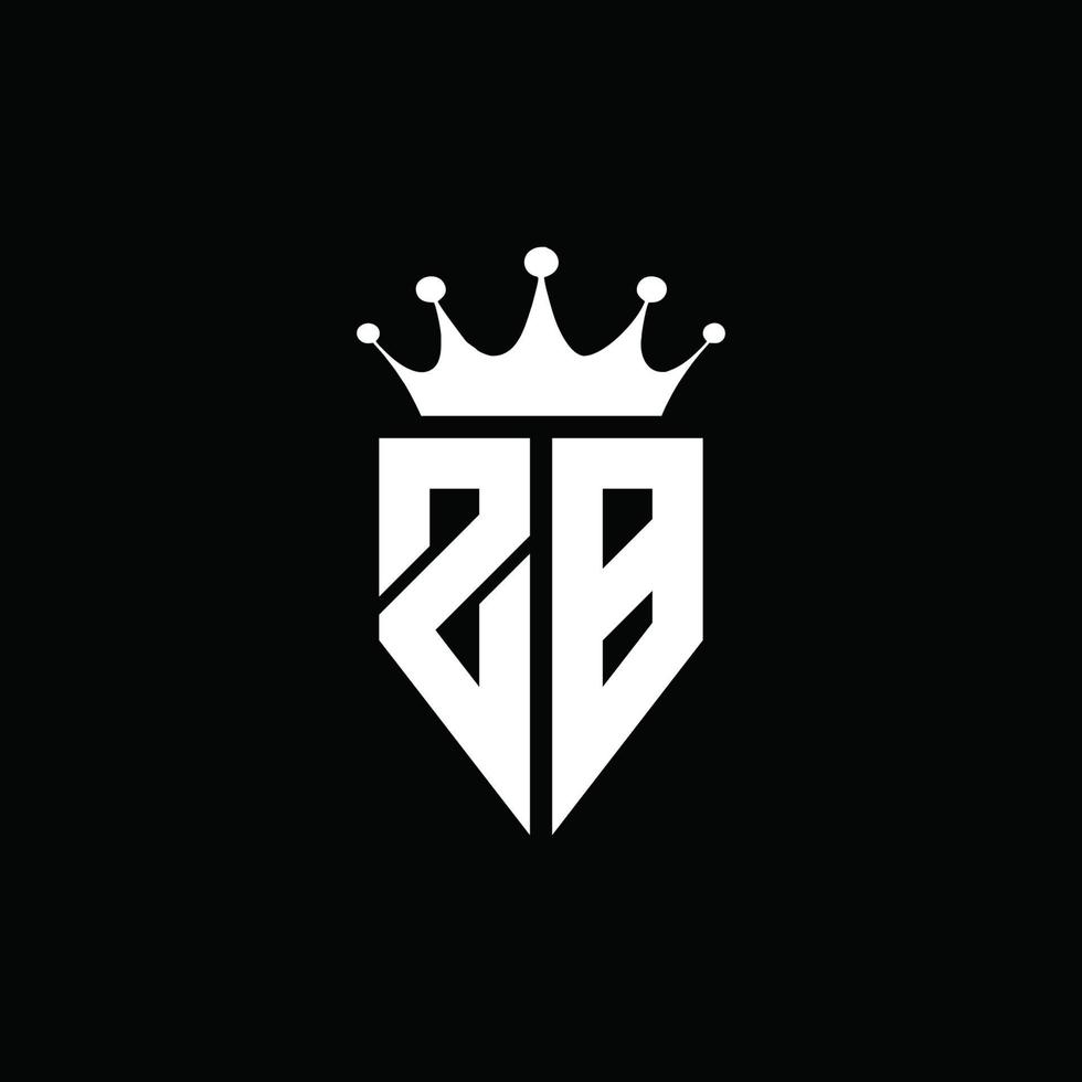 zb logo monogram embleem stijl met kroonvorm ontwerpsjabloon vector