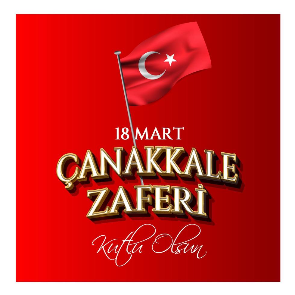 vectorillustratie. 18 mart canakkale zaferi nationale feestdag, 1915 de dag van de Ottomanen overwinning canakkale overwinning monument. overwinning van canakkale fijne vakantie vector