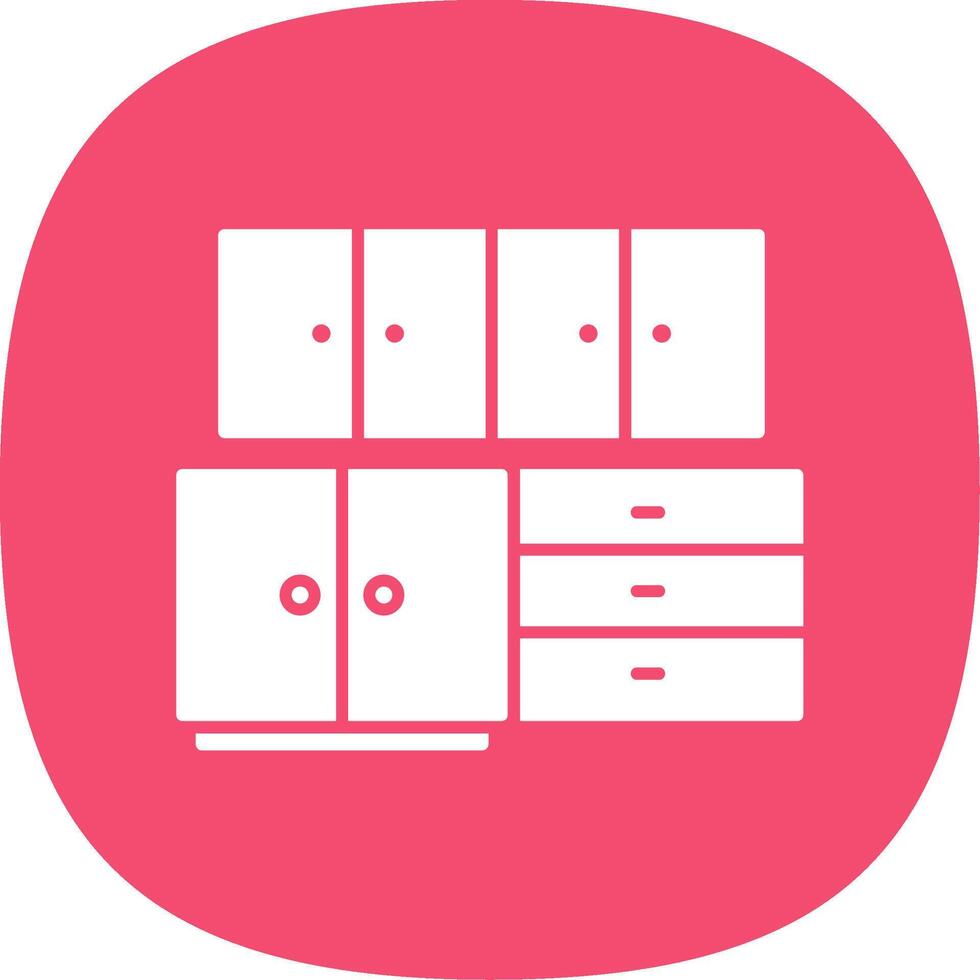 keuken kabinet glyph kromme icoon vector