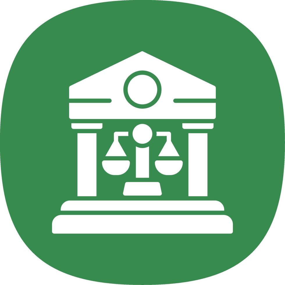 rechtbank glyph kromme icoon vector