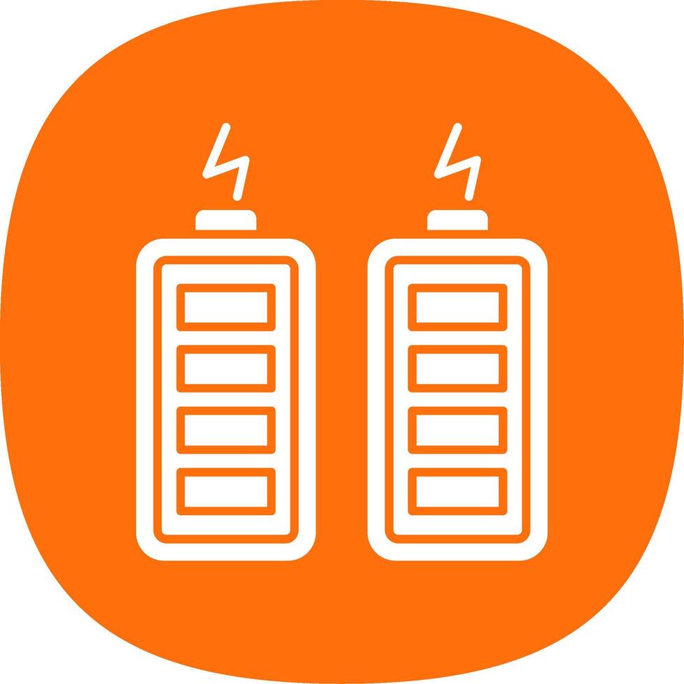 batterijen glyph kromme icoon vector