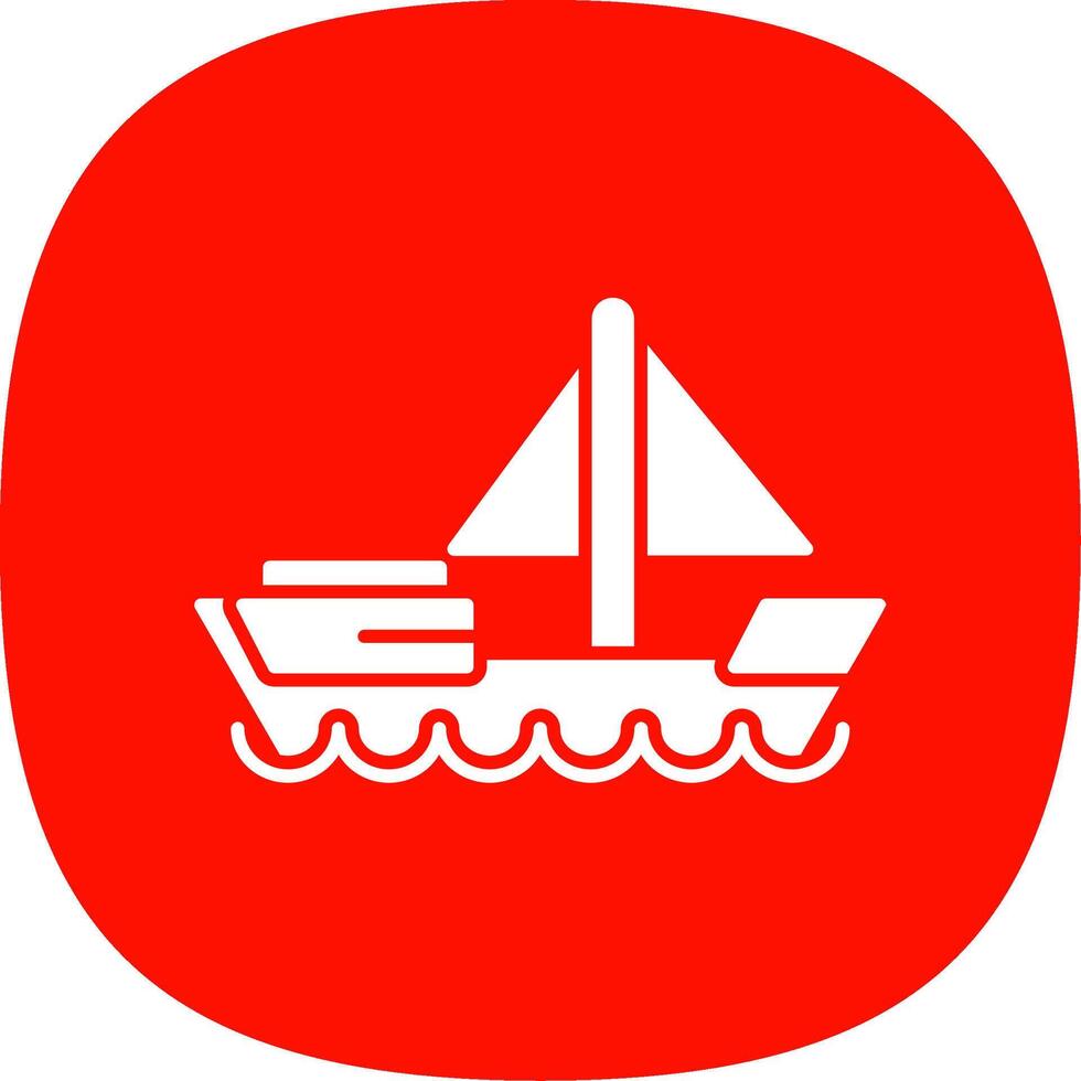 bijboot glyph kromme icoon vector