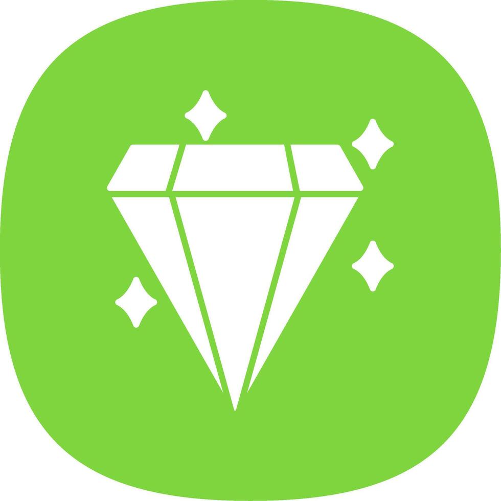 diamant glyph kromme icoon vector