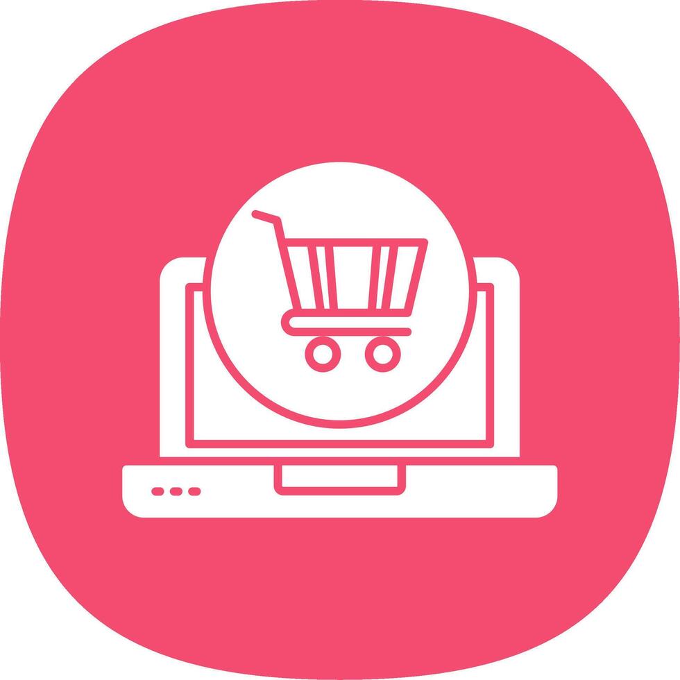 boodschappen doen online glyph kromme icoon vector