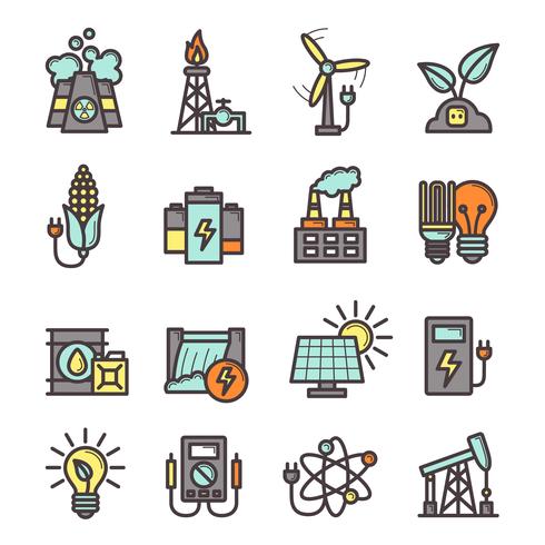 Energie Icons Set vector