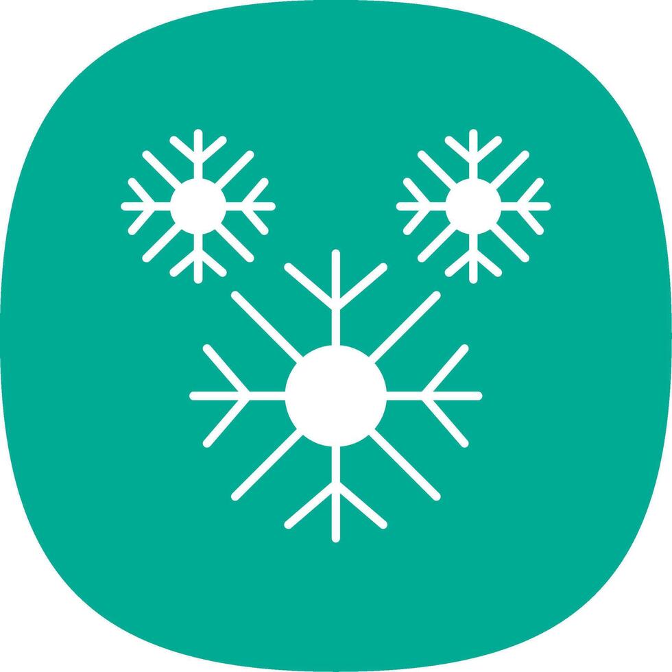 sneeuwvlok glyph kromme icoon vector