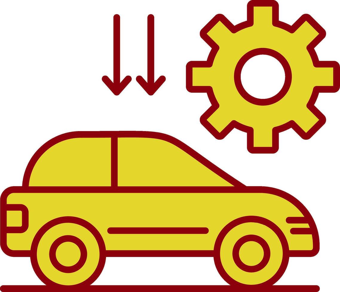 auto instelling lijn twee kleur icoon vector