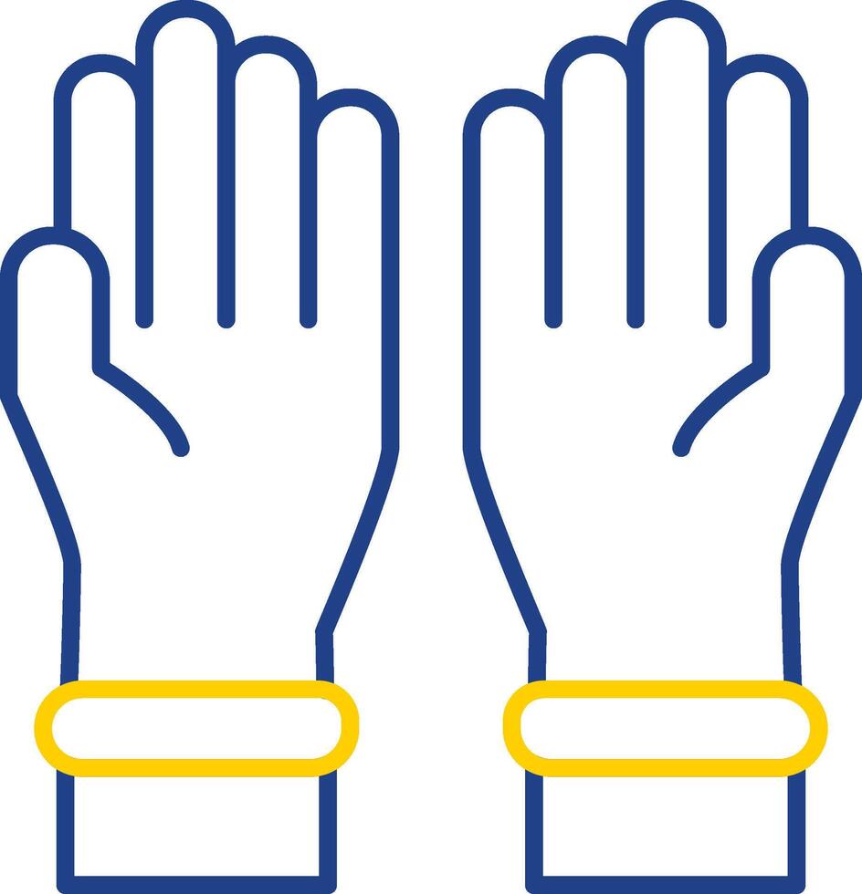 beschermend handschoenen lijn twee kleur icoon vector