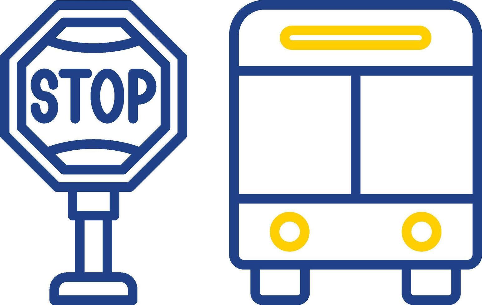 bushalte lijn twee kleuren icoon vector