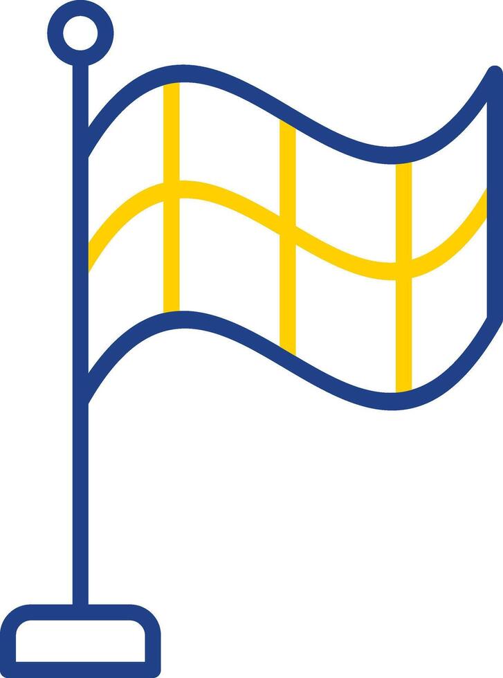 buitenspel vlag lijn twee kleur icoon vector