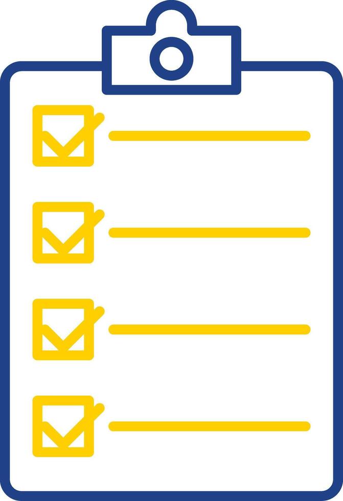 checklist lijn twee kleuren icoon vector