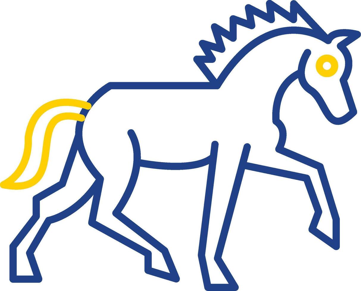 paard lijn twee kleuren icoon vector