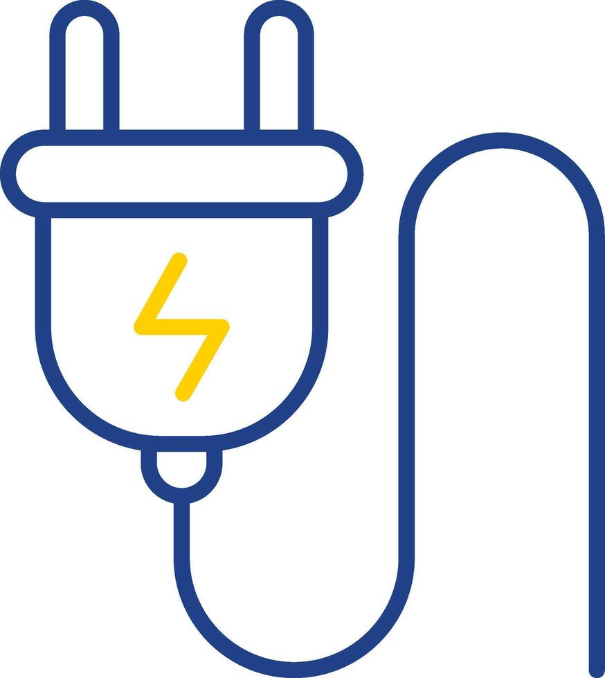 plug lijn twee kleuren icoon vector