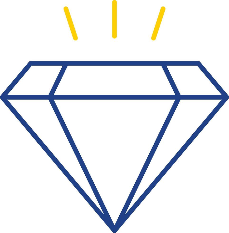 diamant lijn twee kleuren icoon vector