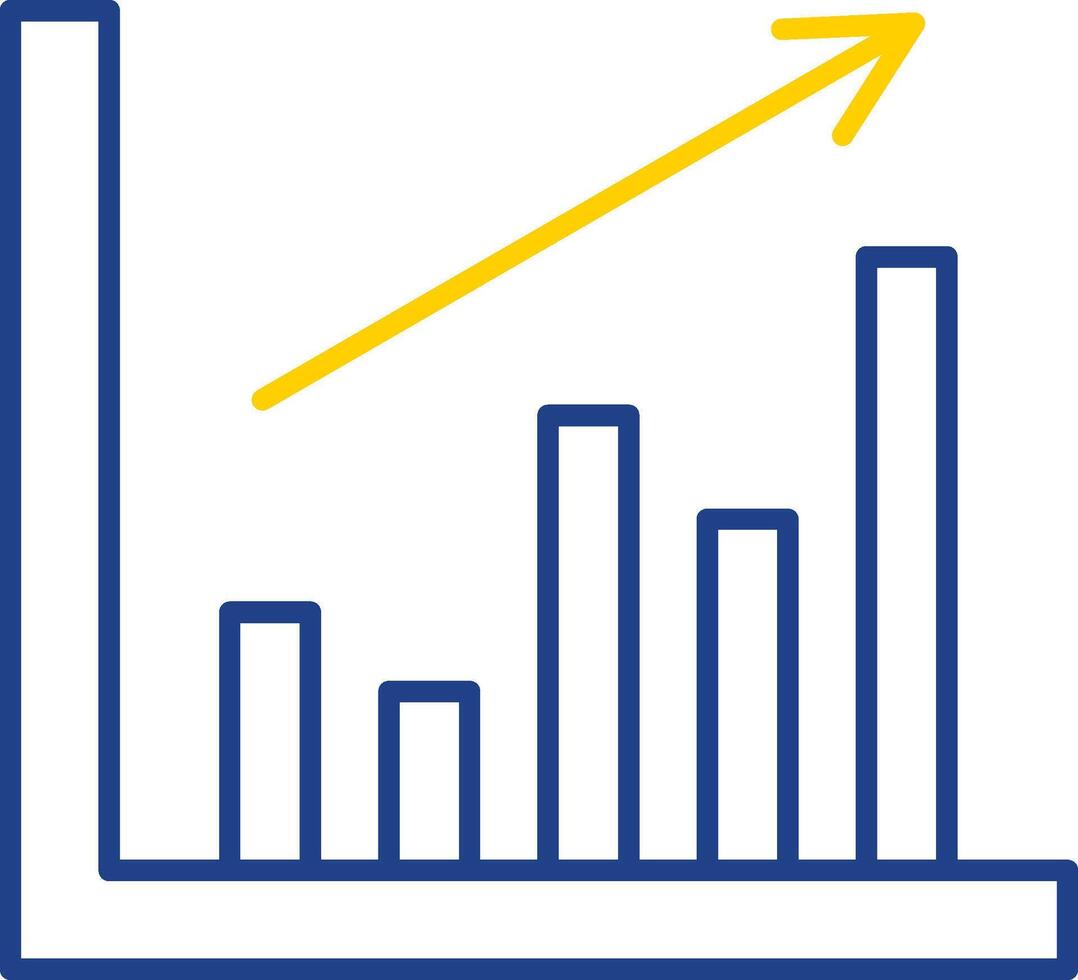 staafdiagram lijn twee kleuren icoon vector