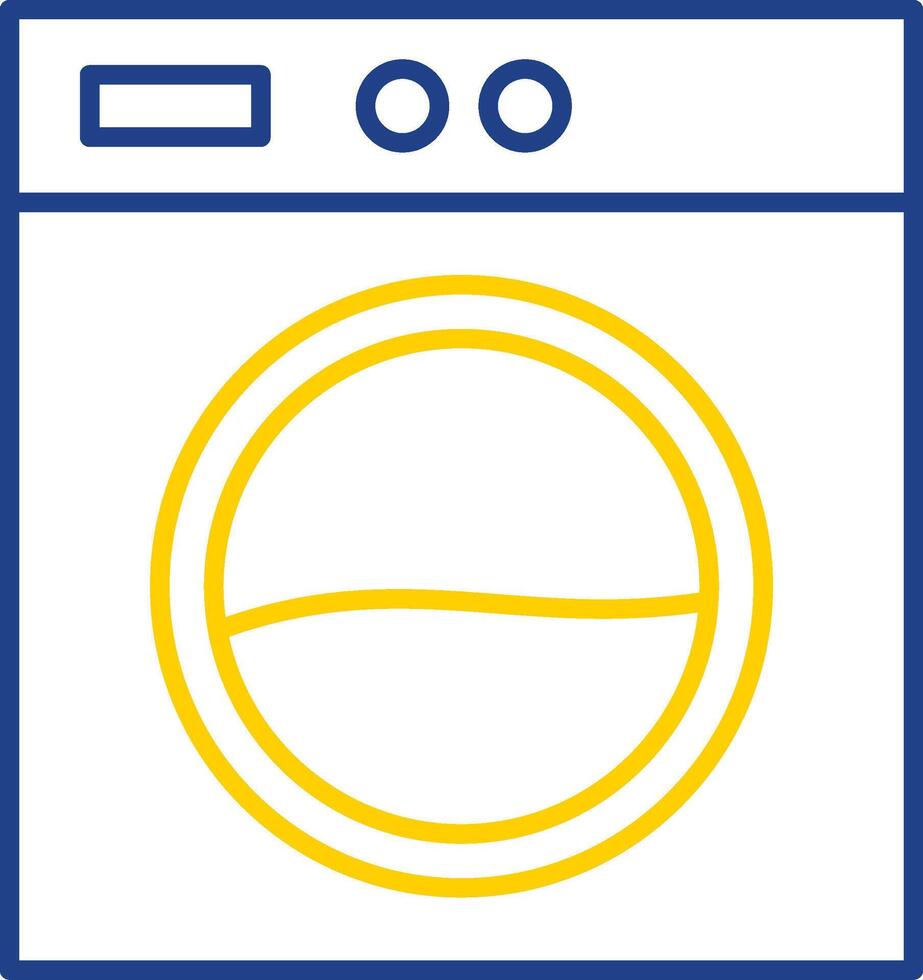 wasmachine lijn twee kleuren icoon vector