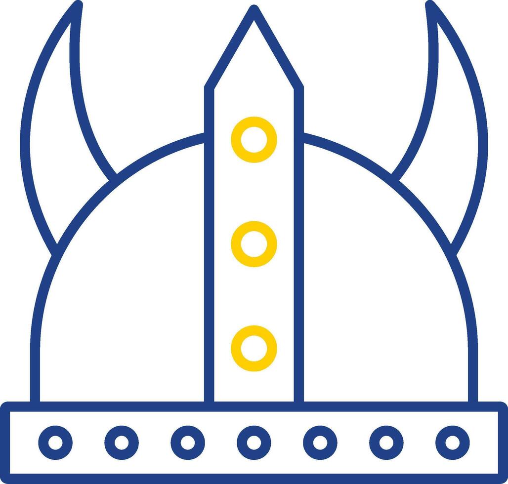Viking lijn twee kleuren icoon vector