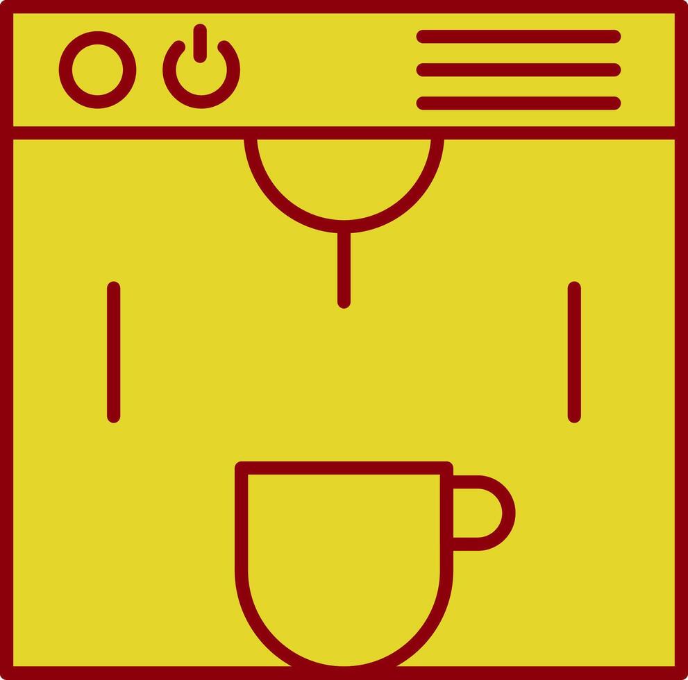 koffie maker lijn twee kleur icoon vector