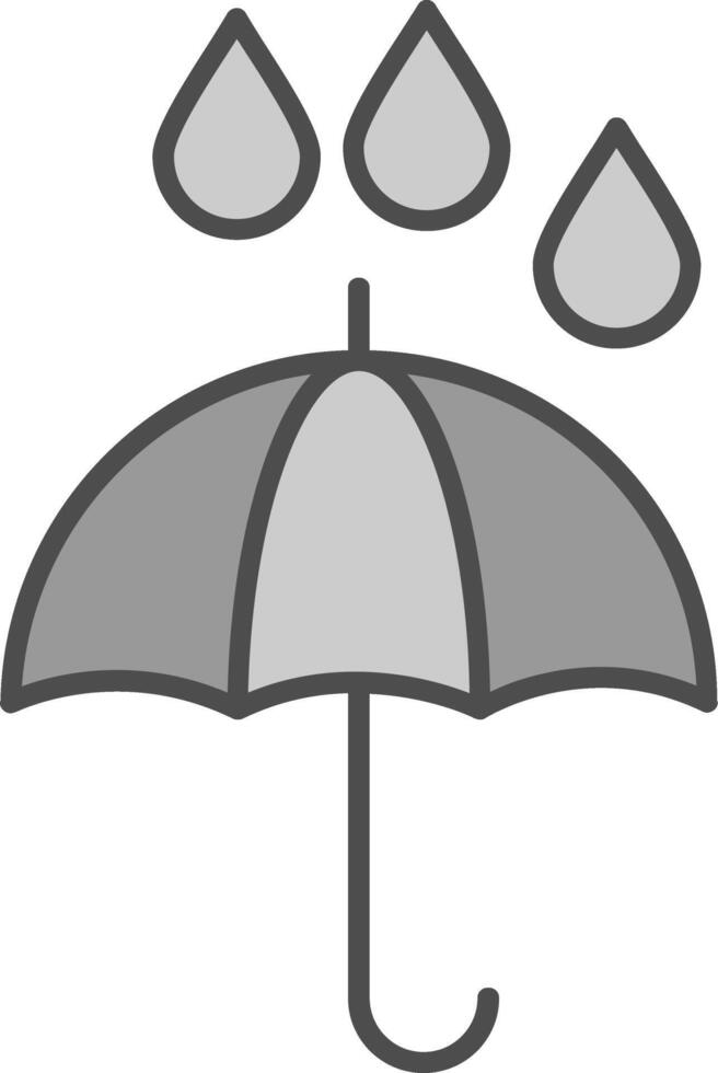 paraplu lijn twee kleuren icoon vector