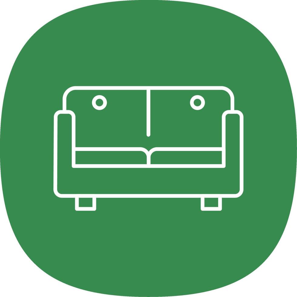 sofa bed lijn kromme icoon vector