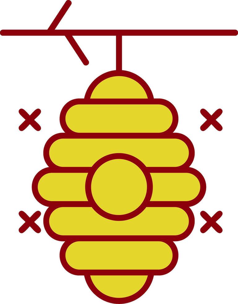 bijenkorf lijn twee kleuren icoon vector