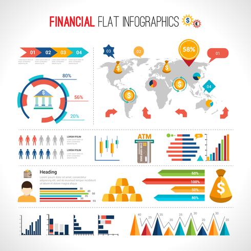 Financiën vlakke infographic vector