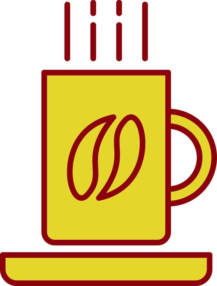 koffiemok lijn twee kleuren icoon vector