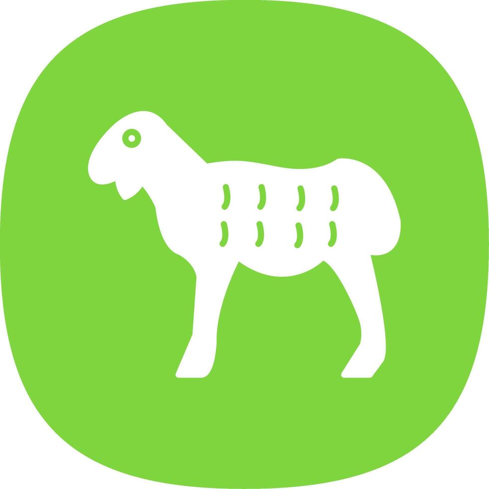 schapen glyph kromme icoon vector
