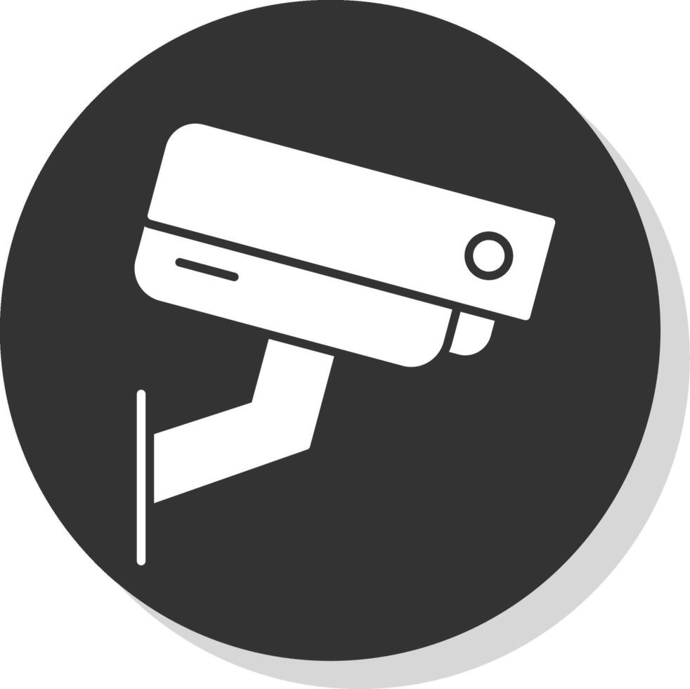 veiligheid camera glyph grijs cirkel icoon vector