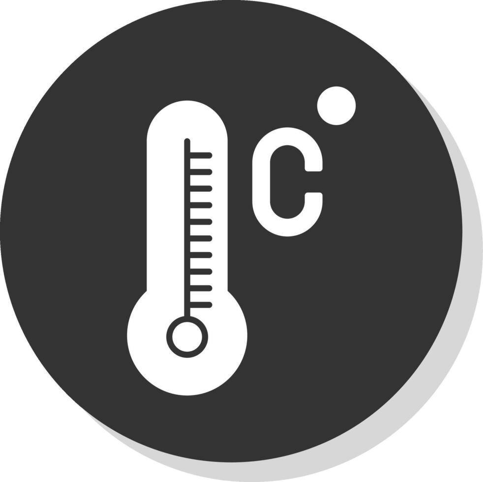 Celsius glyph grijs cirkel icoon vector