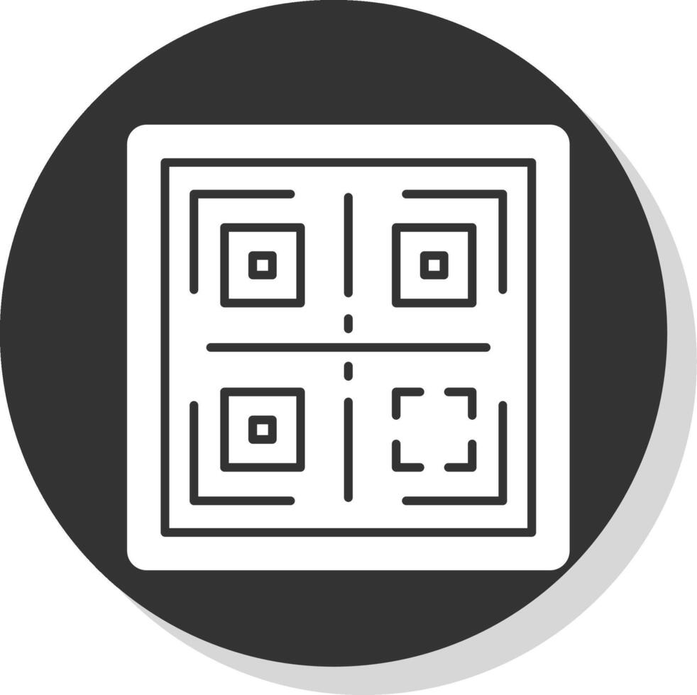 qr glyph grijs cirkel icoon vector