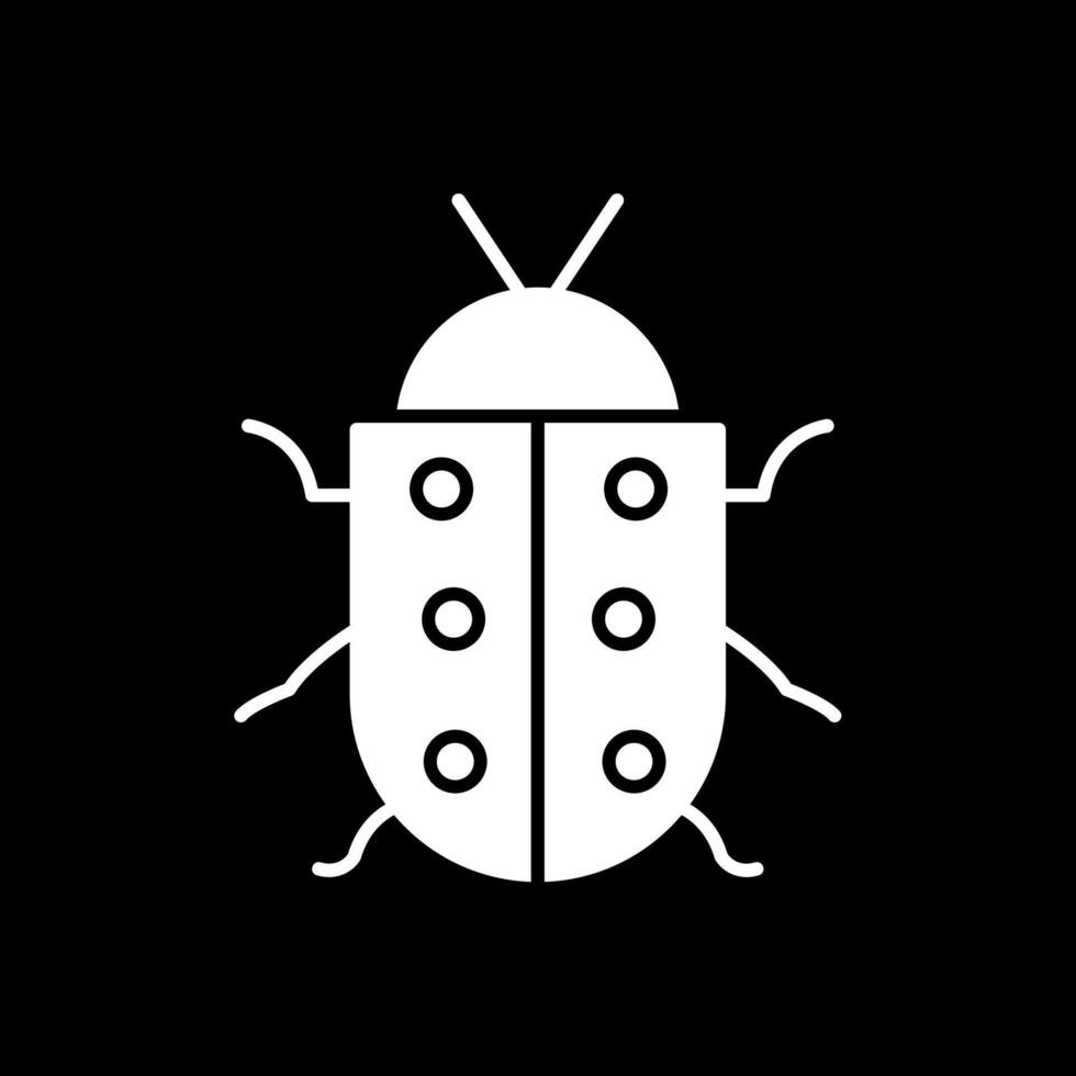 bug glyph omgekeerd pictogram vector